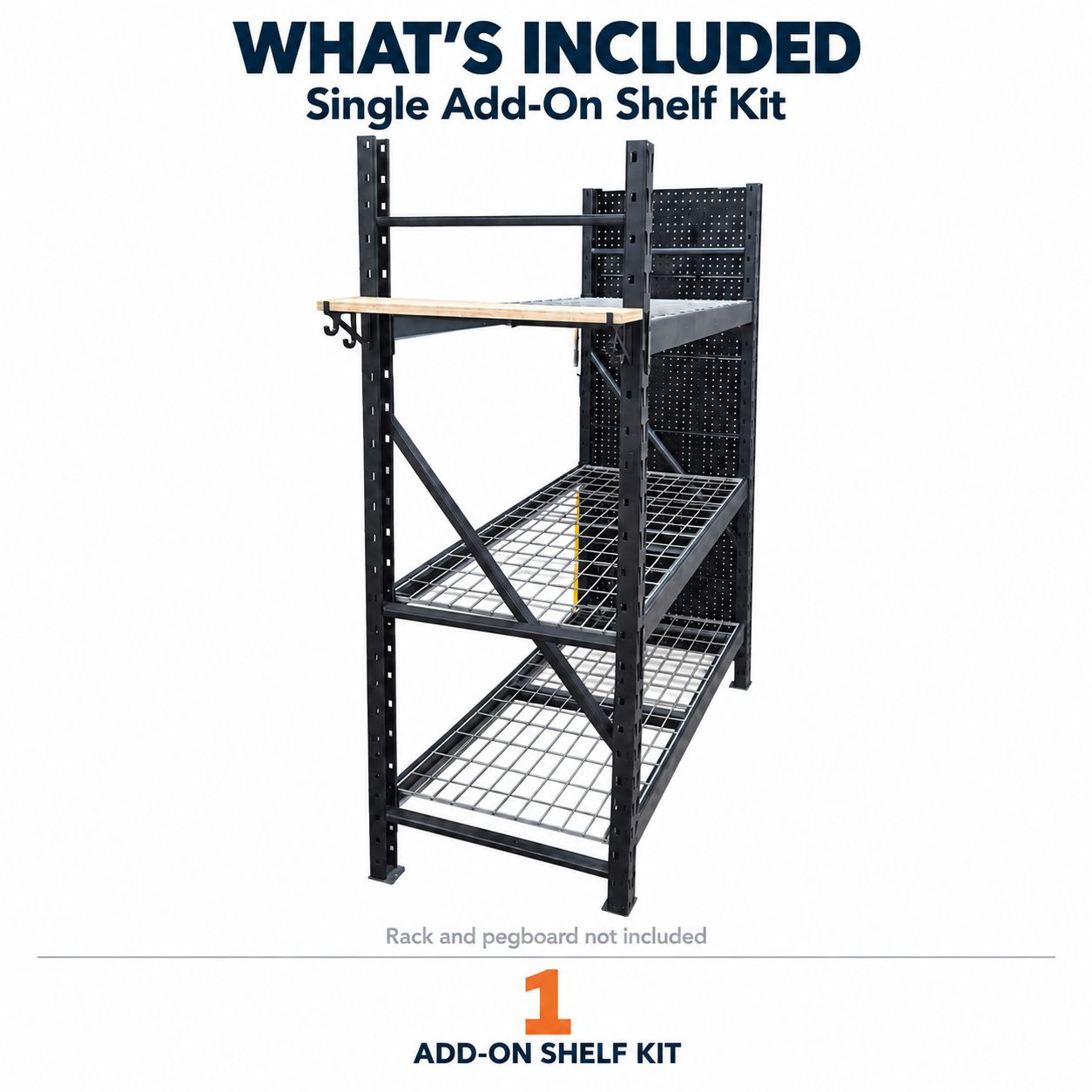 Rack-Ware Add-On Shelving Kit For Boltless Shelving - Single Kit
