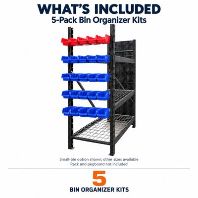 Part Bin Organizer Kit for Boltless Shelving - 5 Pack