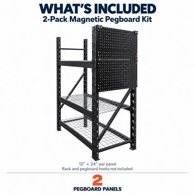 Pegboard Panel Kit for Boltless Shelving – 2 Pack 24" x 12"