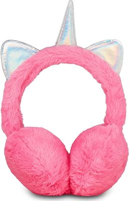 SJ GANG STYLE JAM GANG Paraorecchie plushy, bambina, Unicorno con dettagli irdidescenti, pelliccia ecologica, idea regalo