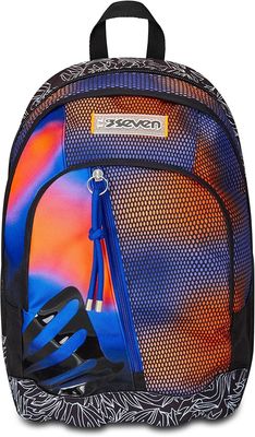 Zaino Seven  Scuola Dual blu e arancione