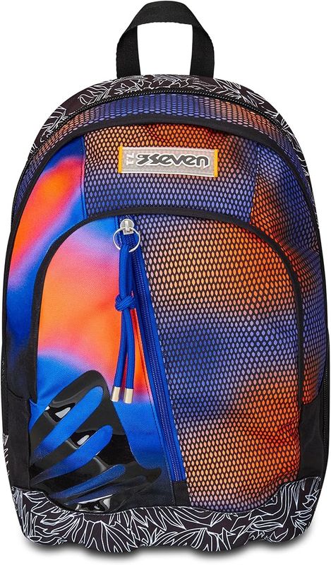 Zaino Seven  Scuola Dual blu e arancione