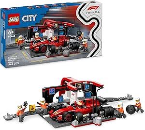 LEGO City Pit Stop e Meccanici con Monoposto Ferrari F1 - Kit Officina da Costruire con Macchina Giocattolo, Minifigure e Accessori, Giochi per Bambini da 6 Anni Fan delle Auto da Corsa Sportive 60443 LEGO City Pit Stop e Meccanici con Monoposto Ferrari F1 - Kit Officina da Costruire con Macchina Giocattolo, Minifigure e Accessori, Giochi per Bambini da 6 Anni Fan delle Auto da Corsa Sportive 60443