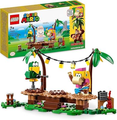 LEGO Super Mario Pack di Espansione Concerto nella Giungla di Dixie Kong con le Figure di Dixie Kong e Pagal il Pappagallo, Giocattolo Costruibile da Abbinare a Uno Starter Pack, Idee Regalo 71421