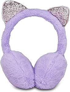 SJ GANG STYLE JAM GANG Paraorecchie plushy, bambina, Unicorno con dettagli scintillanti, pelliccia ecologica, idea regalo