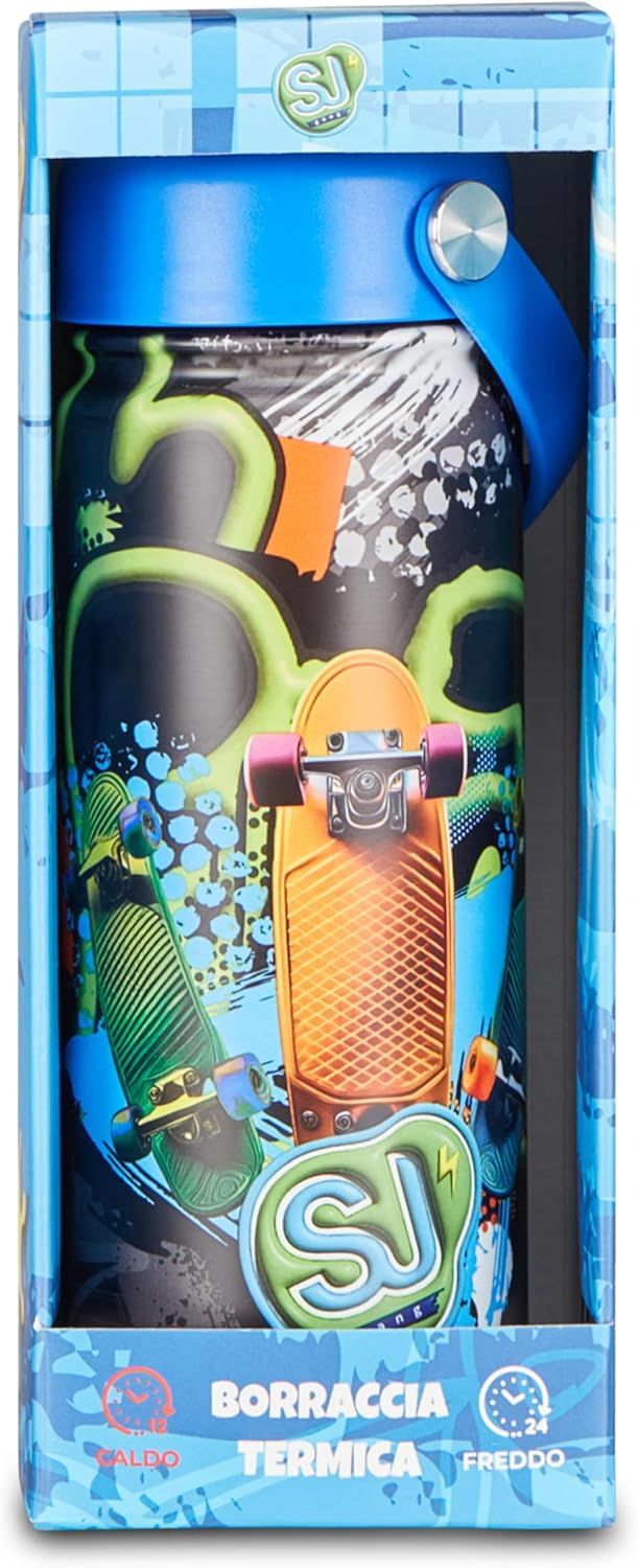 SJ GANG STYLE JAM GANG Borraccia termica, Multicolore, 500 ml, skate