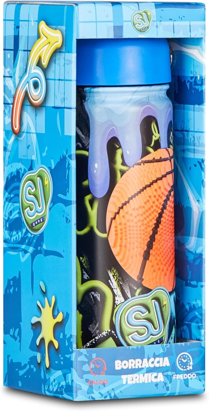 SJ GANG STYLE JAM GANG Borraccia termica, Multicolore, 500 ml, rugby