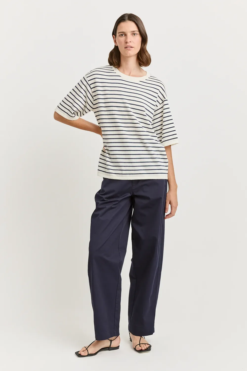 Relaxed Stripe Knit Tee