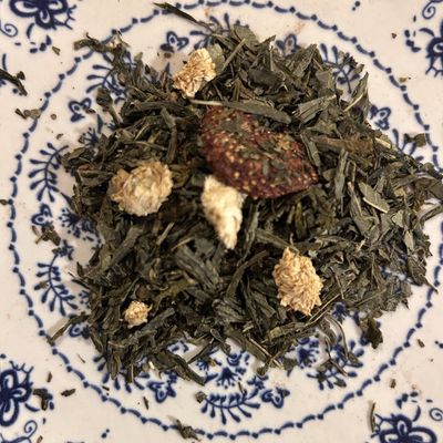 Té champán con fresas