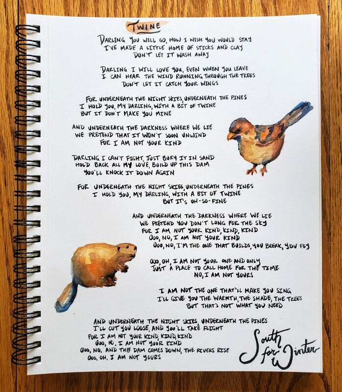 Handwritten Lyrics Sheet