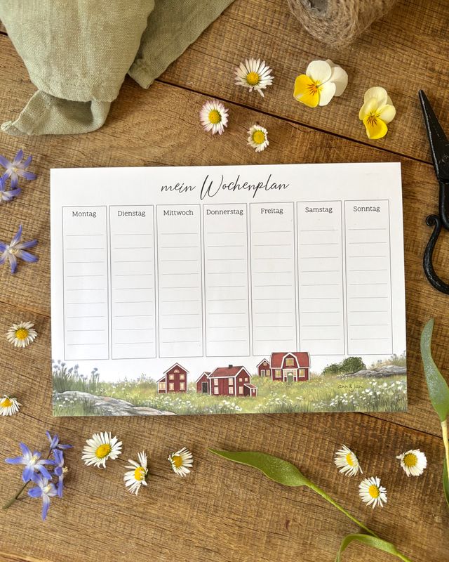Wochenplaner "Ida" DIN A5 - mit skandinavischer Landschaft