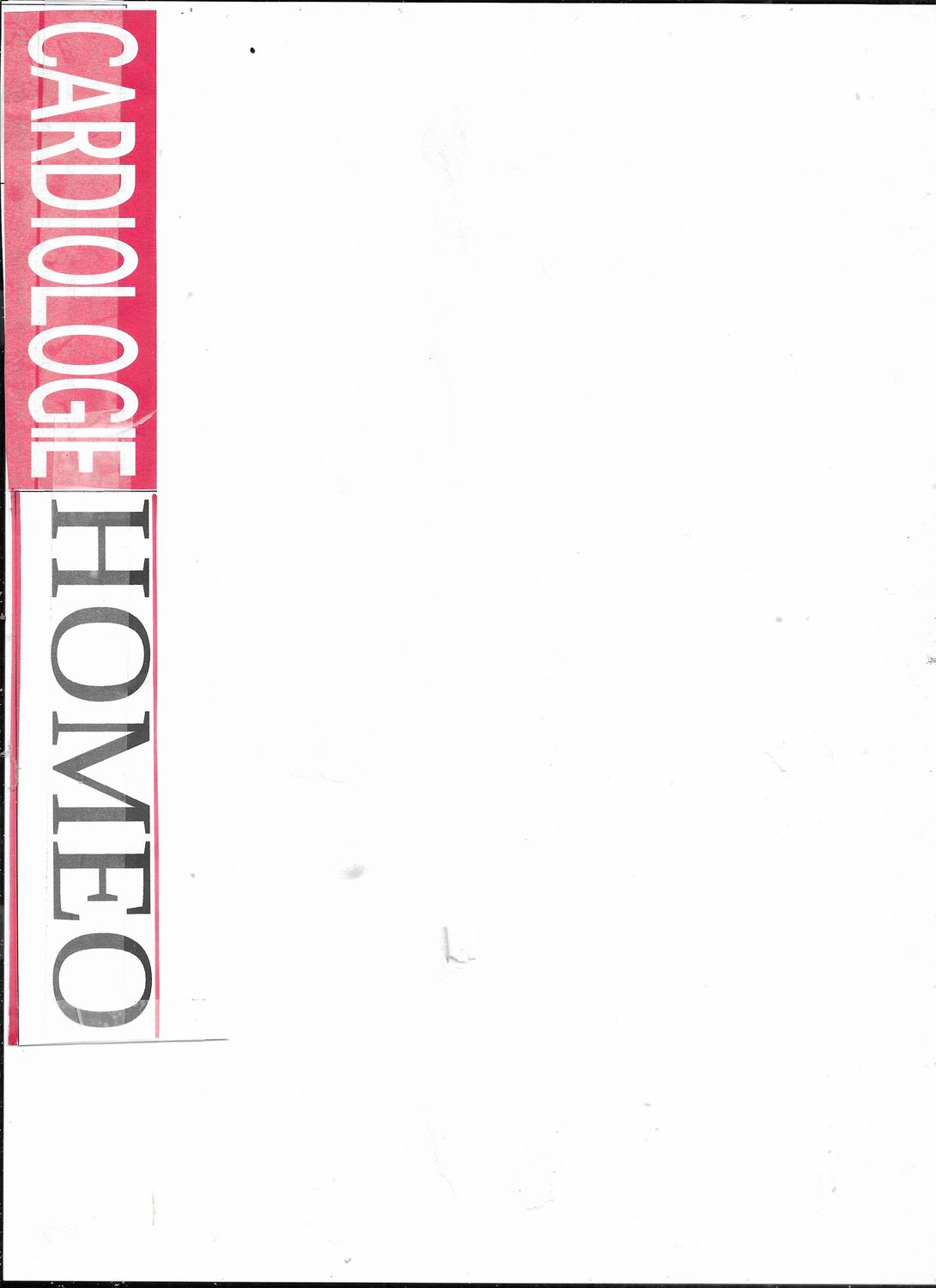Cardiologie | Homéopathie | Répertoire