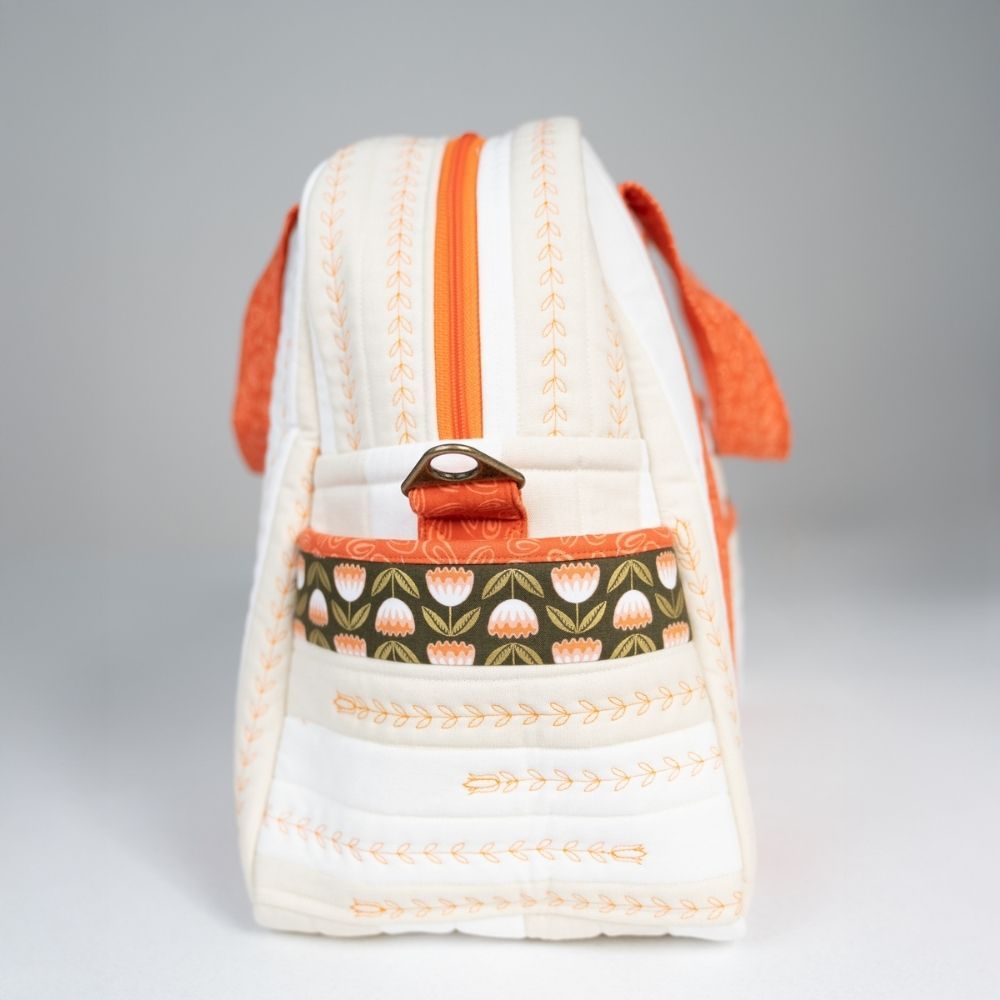 Baby Diaper Bag with Pouch/ Orange Tulips