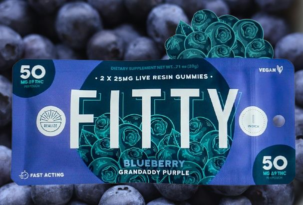 Fitty - Grandaddy Purple, Blueberry Gummies. 50mg