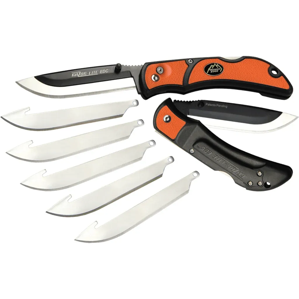 OUTDOOR EDGE RAZOR LITE EDC 3.5" REPLACEABLE BLADE KNIFE ORANGE