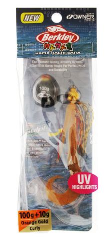 BERKLEY KACHI KACHI DAMA SLIDER JIG, COLOUR: ORANGE GOLD CURLY, WEIGHT: 100G+10G
