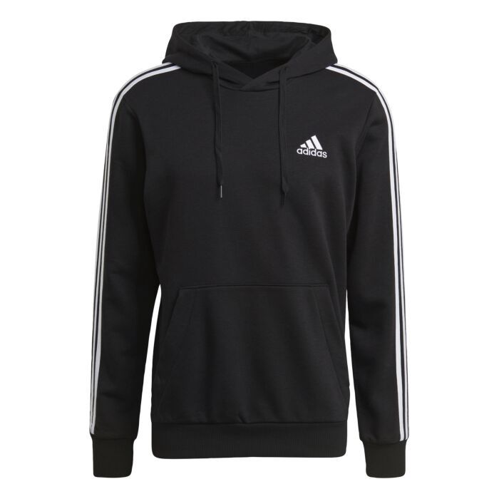 ADIDAS ESSENTIALS THREE STRIPES HOODIE (BLACK)