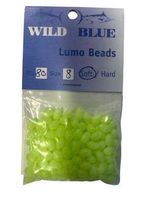WILD BLUE SOFT LUMO BEADS SIZE 8 (80PK)