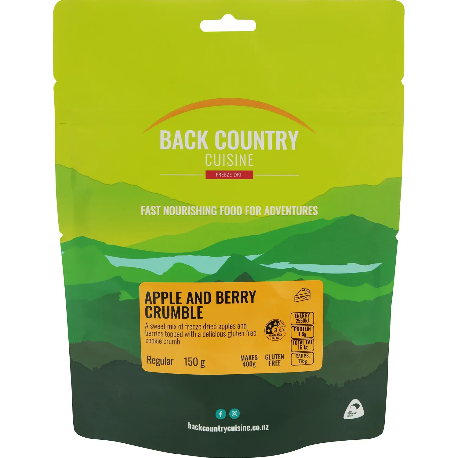 BACK COUNTRY CUISINE APPLE &amp; BERRY CRUMBLE  REGULAR SERVE