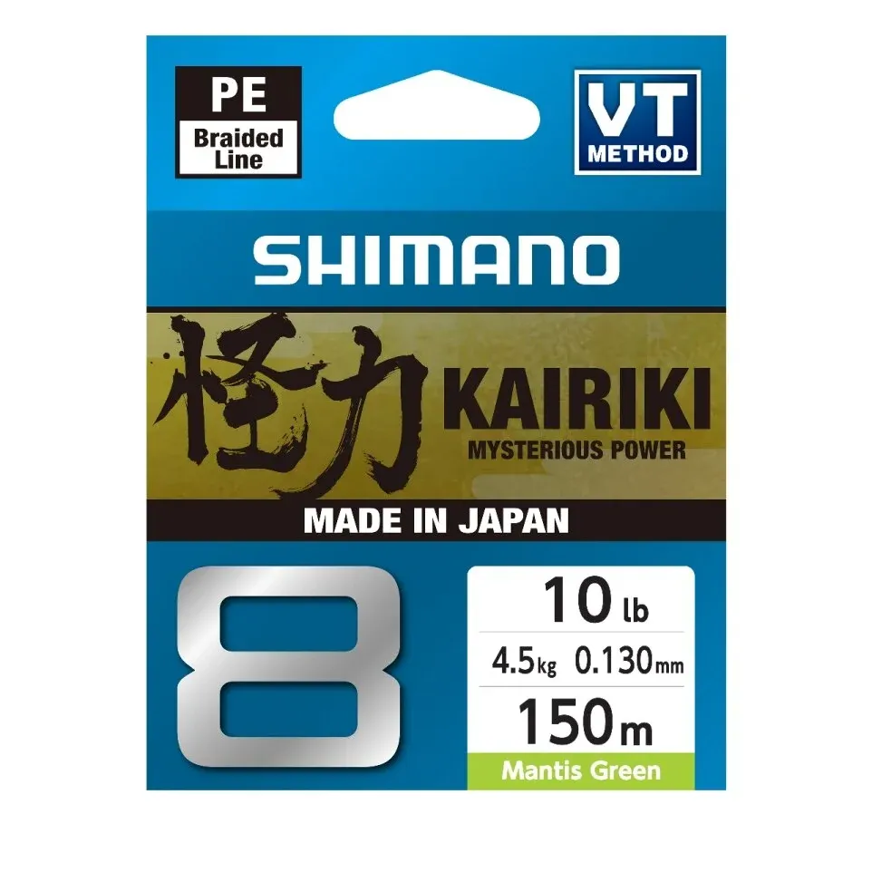 SHIMANO KAIRIKI 8 PE BRAID 150M MANTIS GREEN, WEIGHT: 10LB