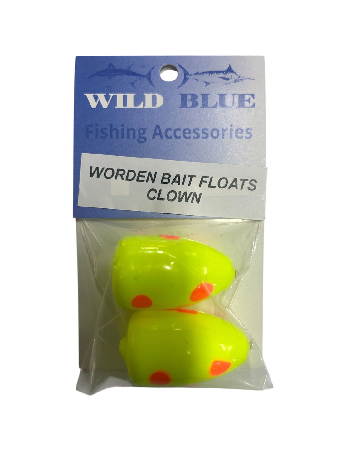 WILD BLUE WORDEN BAIT FLOATS, COLOUR: CLOWN
