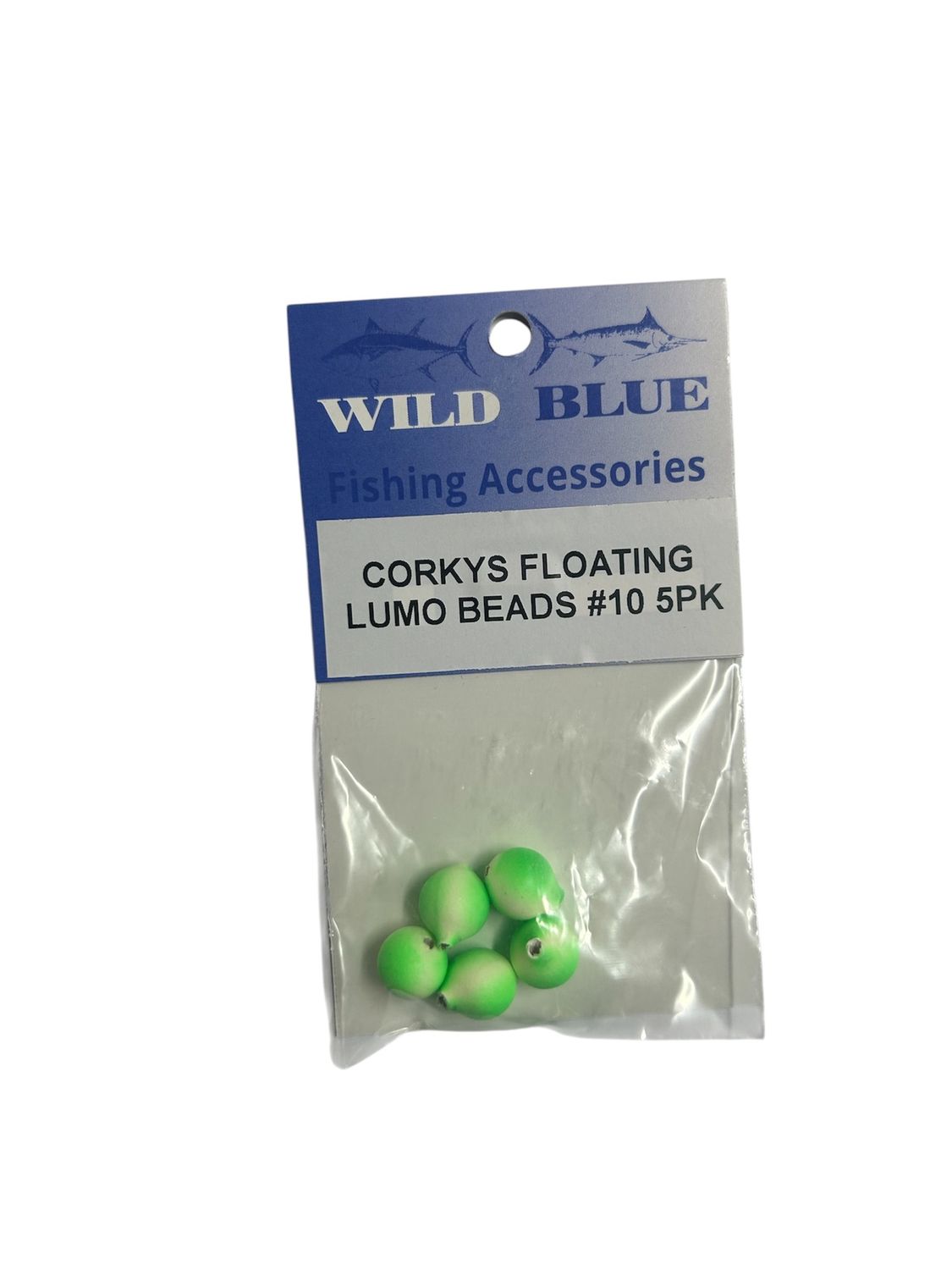WILD BLUE CORKYS FLOATING LUMO BEADS #10
