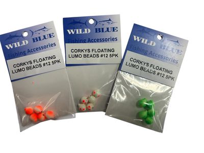 WILD BLUE CORKYS FLOATING LUMO BEADS #12