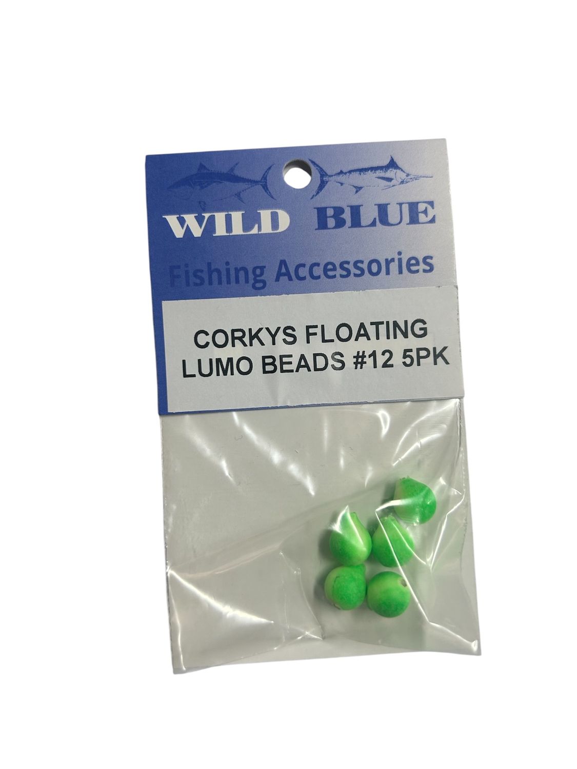 WILD BLUE CORKYS FLOATING LUMO BEADS #12
