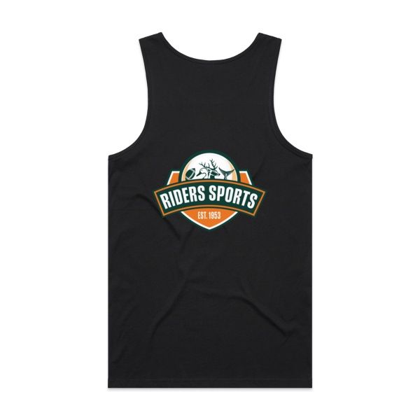 RIDERS SPORTS MENS LOW DOWN SINGLET (BLACK)