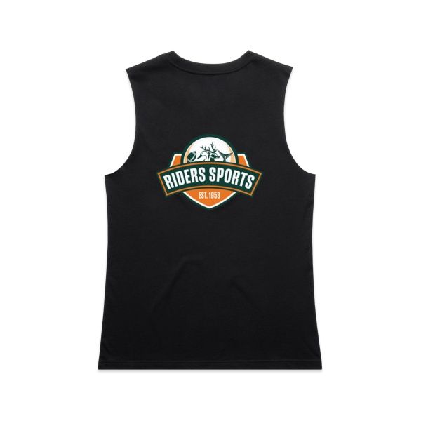 RIDERS SPORTS WOMENS MAPLE SINGLET (BLACK)