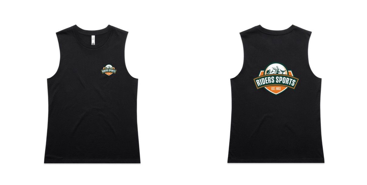 RIDERS SPORTS WOMENS MAPLE SINGLET (BLACK)