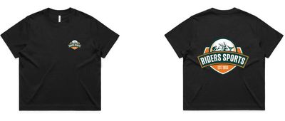 RIDERS SPORTS WOMENS BOX TEE (BLACK)