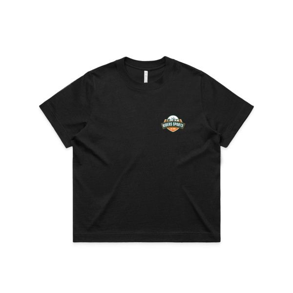 RIDERS SPORTS WOMENS BOX TEE (BLACK)