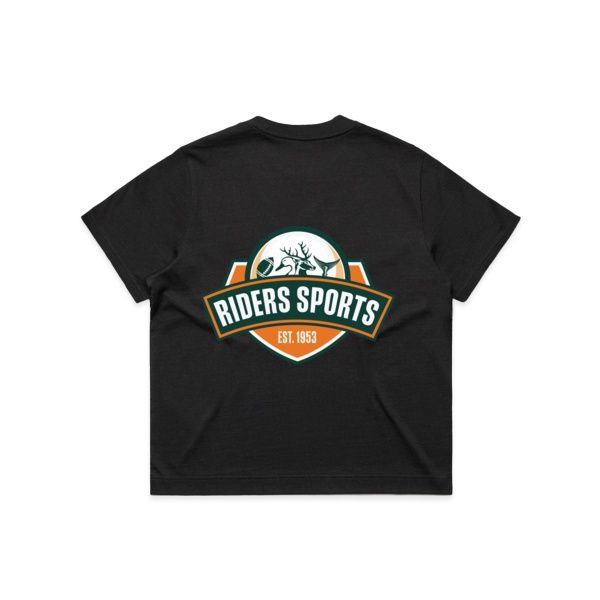 RIDERS SPORTS WOMENS BOX TEE (BLACK)