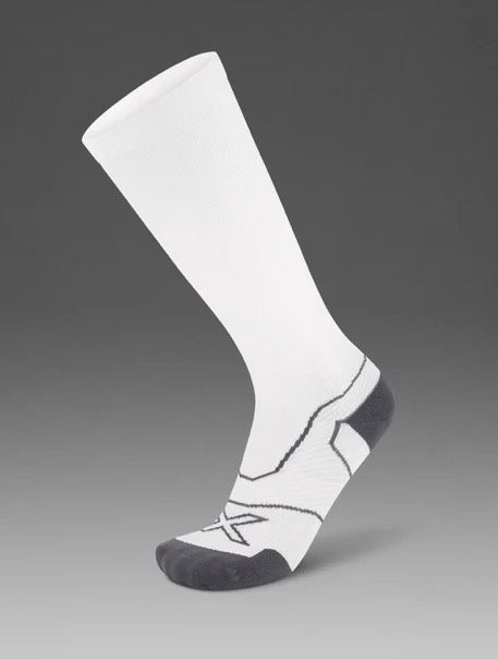 2XU VECTOR COMPRESSION SOCK WHT/GRY