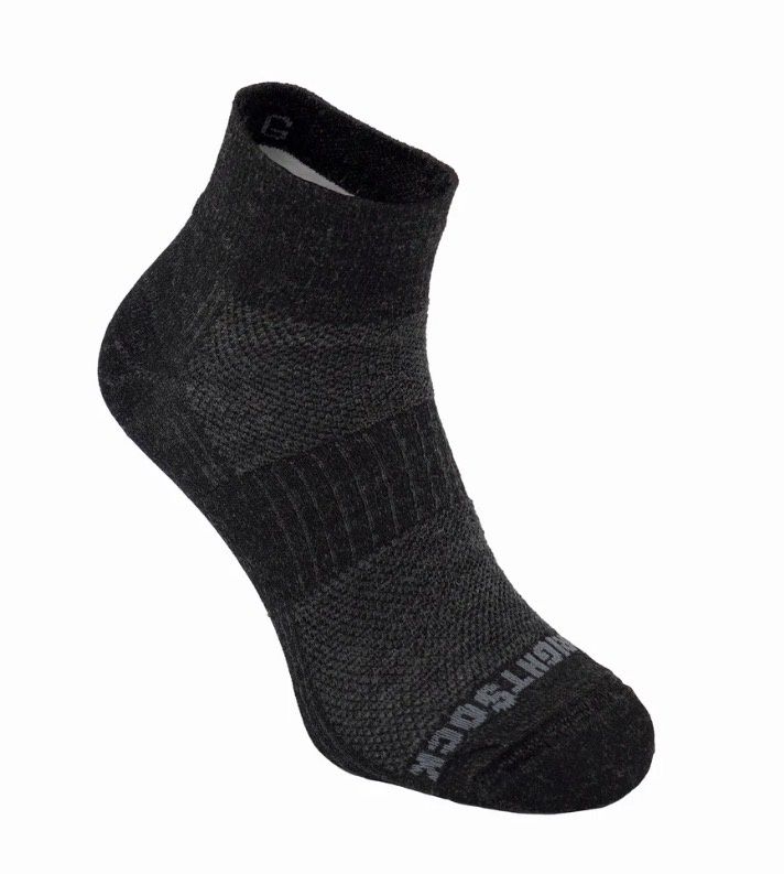 Wrightsock Merino Quarter Grey/Black