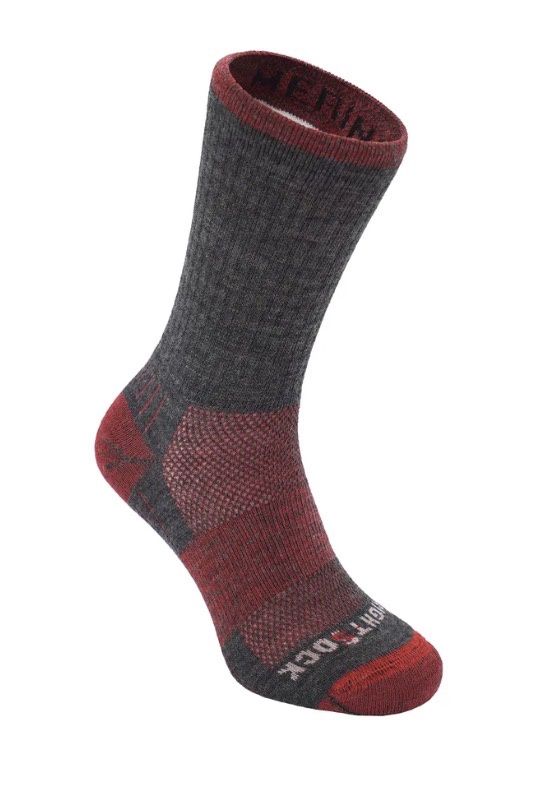 Wrightsock Escape Merino Crew Sock, COLOR: GREY/RED, Size: M