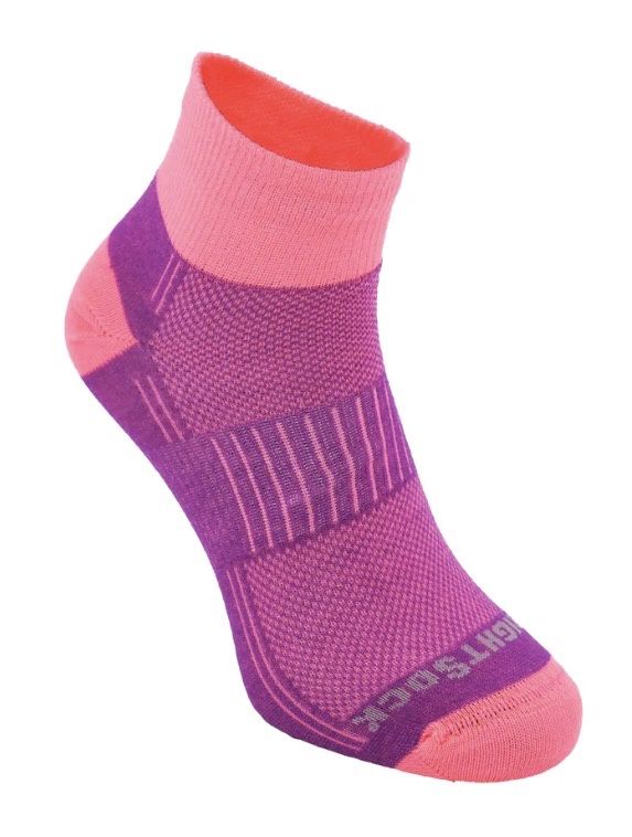 Coolmesh Qtr Sock, COLOR: PLUM/PINK, Size: S