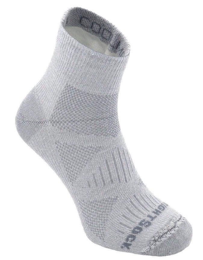 Wrightsock Coolmesh Quarter Lt Grey, COLOR: LtGREY, Size: M