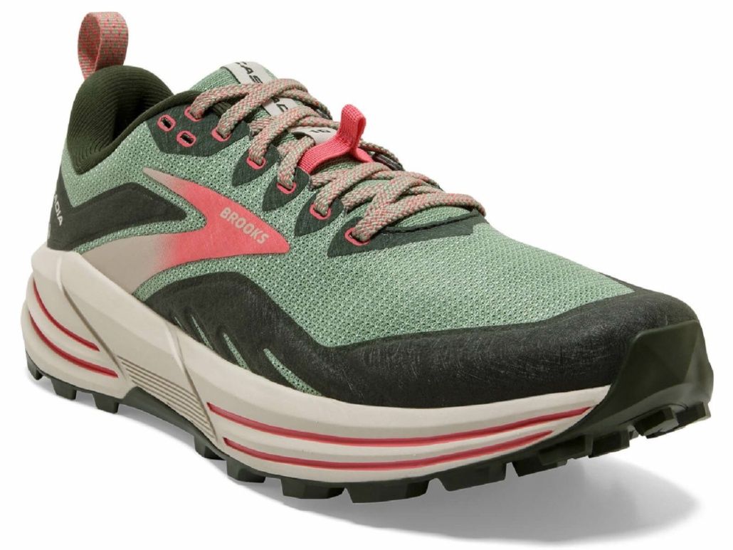 Cascadia 16, COLOR: Beige/Green, Size: 9.5