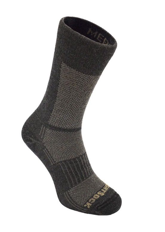 Wrightsock Merino Crew Sock, COLOR: Timber, Size: M