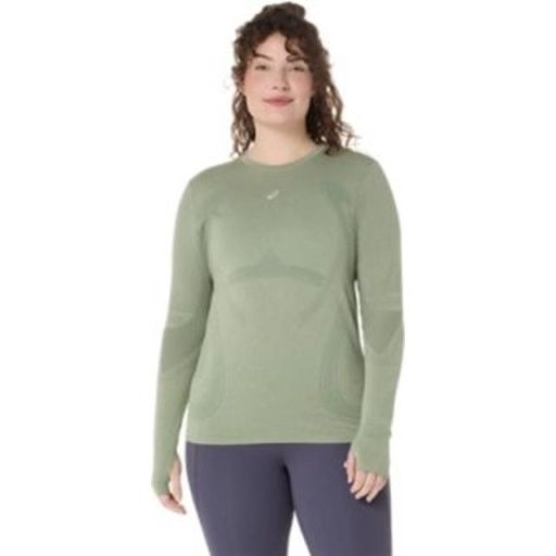 women's road seamless long sleeve top, Colour: monument blue/whisper green, Size: XS