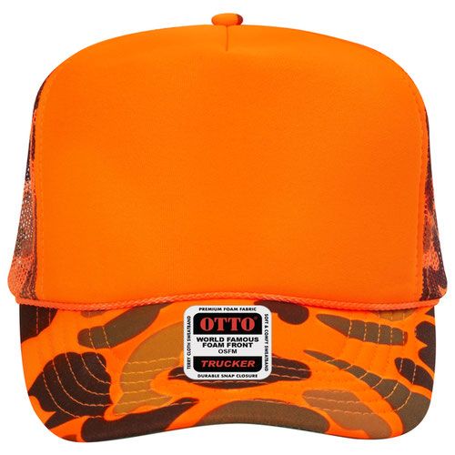 Camouflage 5 Panel High Crown Mesh Back Trucker Hat - OTTO (3 Colors)