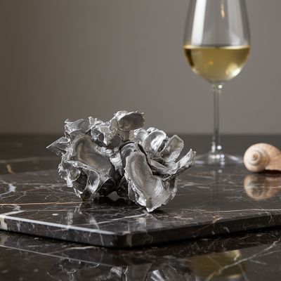 Silver Sparkle Oyster Cluster Art Piece