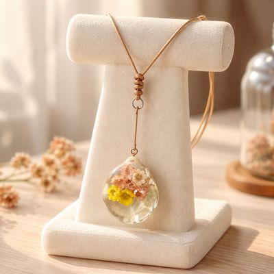 Jingle Shell Pendant with Dried Flowers