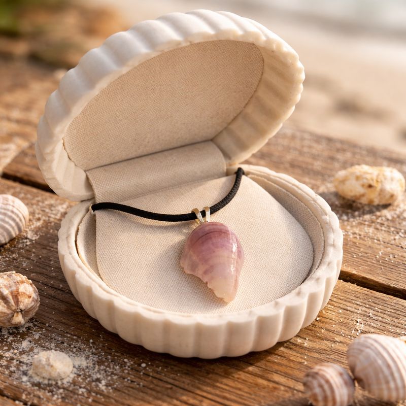 Purple Mussel Piece Pendant