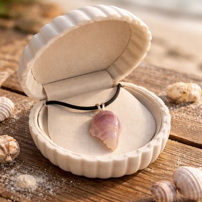 Purple Mussel Piece Pendant