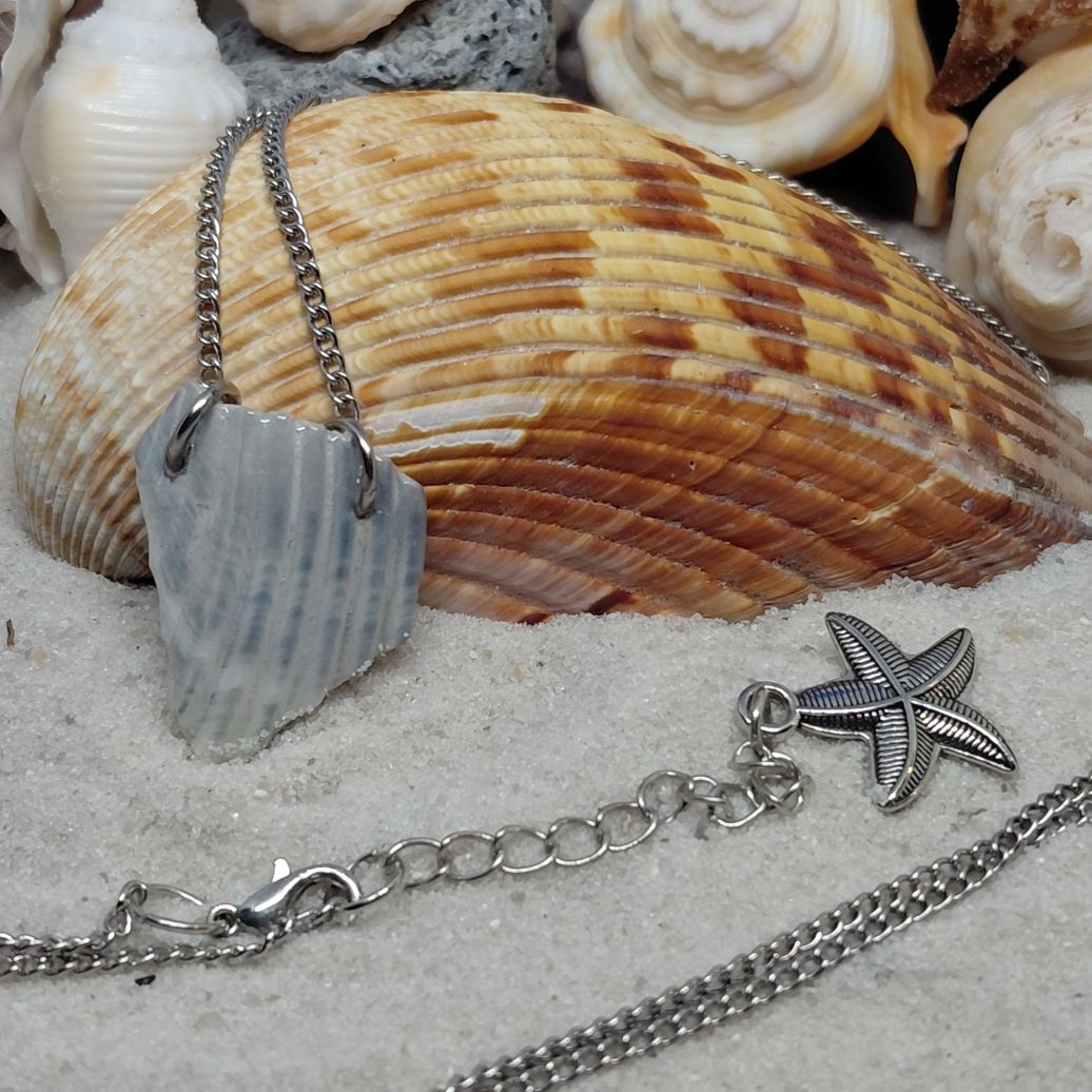 Grey Shell Piece Pendant