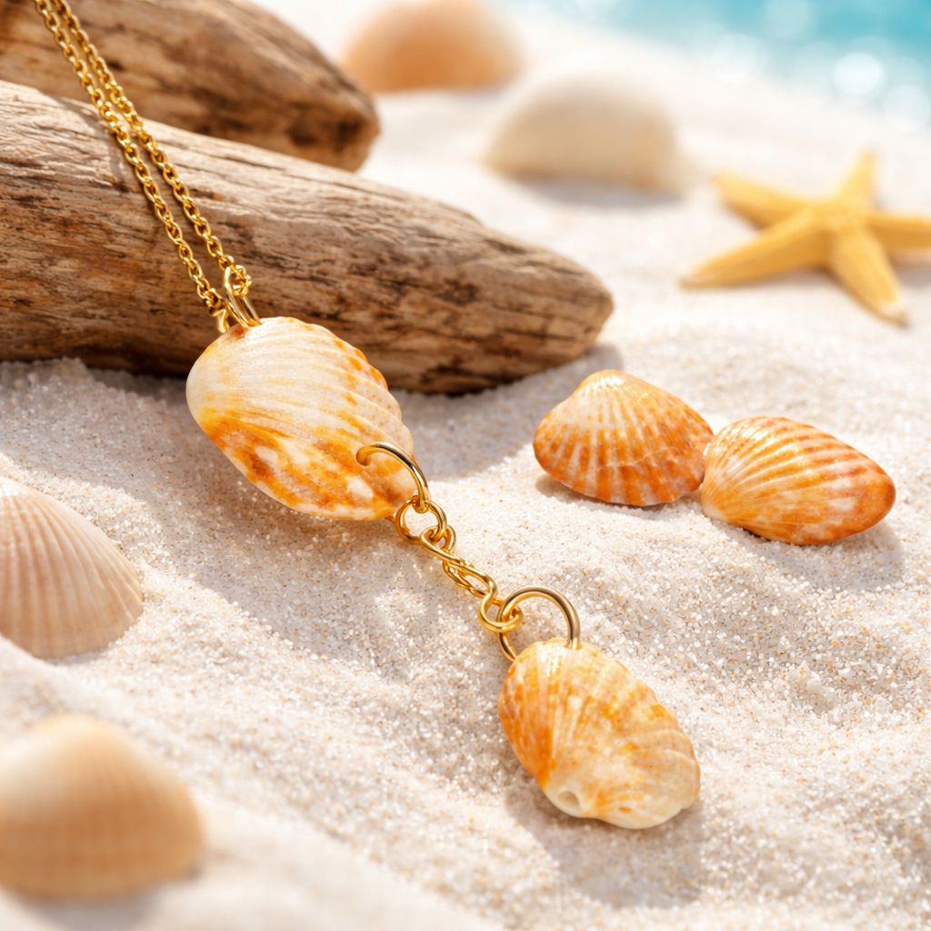 Blonde Cardita Drop Pendant and Earrings Set