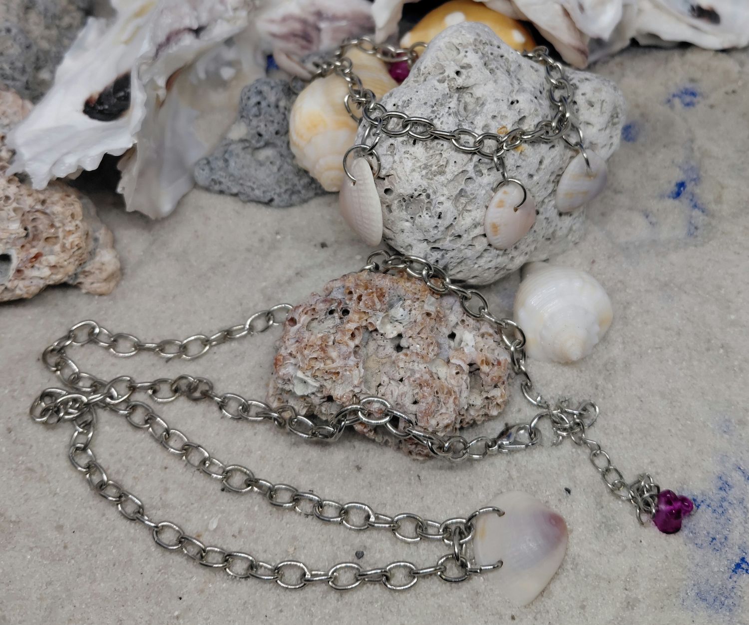 Semele Pendant and Charm Bracelet Set with Purple Beads